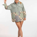Quilted Patchwork Green Jacket - ELLY