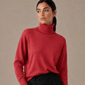 Red High Neck Sweater - ELLY