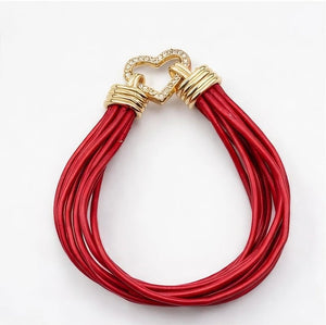 Red Leather Bracelet - ELLY