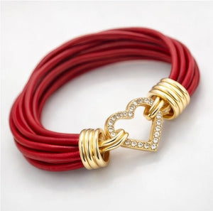 Red Leather Bracelet - ELLY