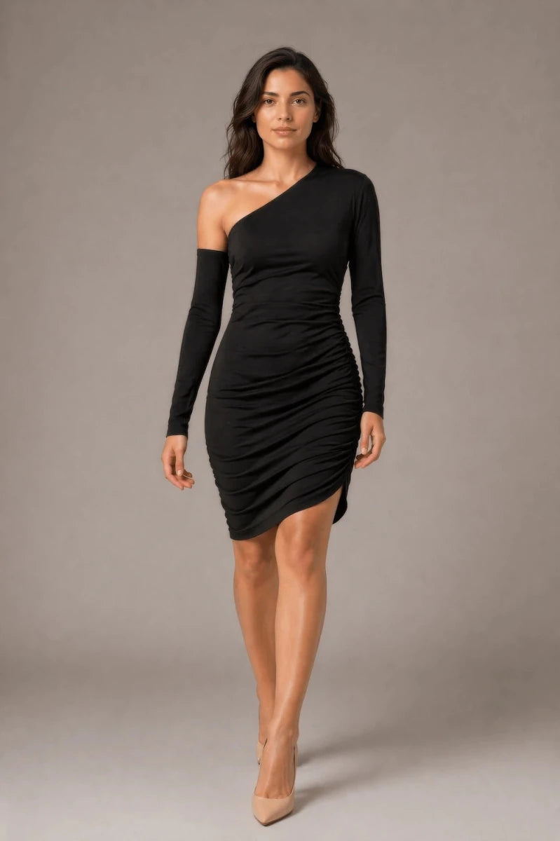 Regina Dress in Nero - ELLY