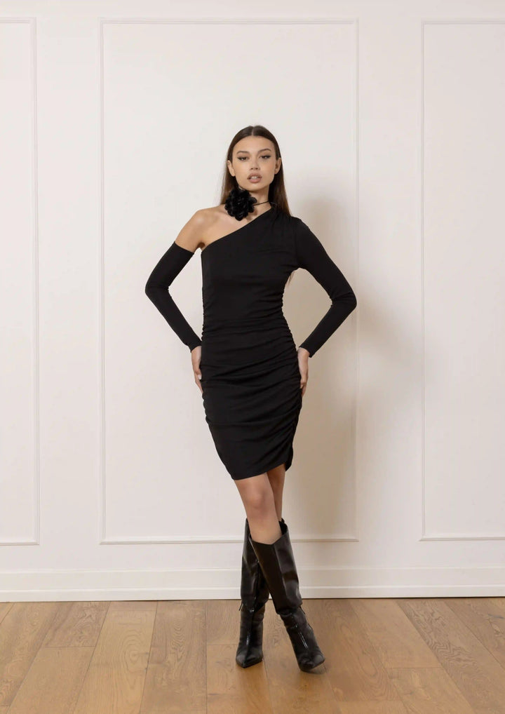 Regina Dress in Nero - ELLY