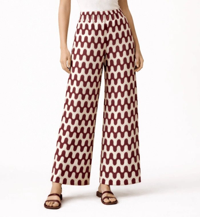 Retro Print Pants - ELLY