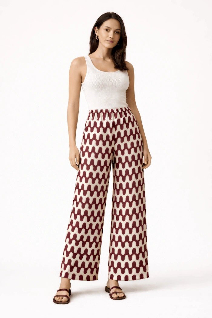 Retro Print Pants - ELLY