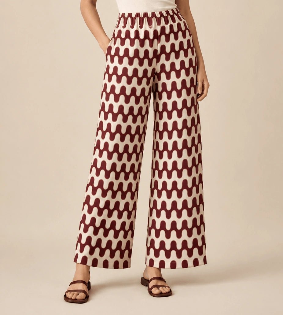 Retro Print Pants - ELLY