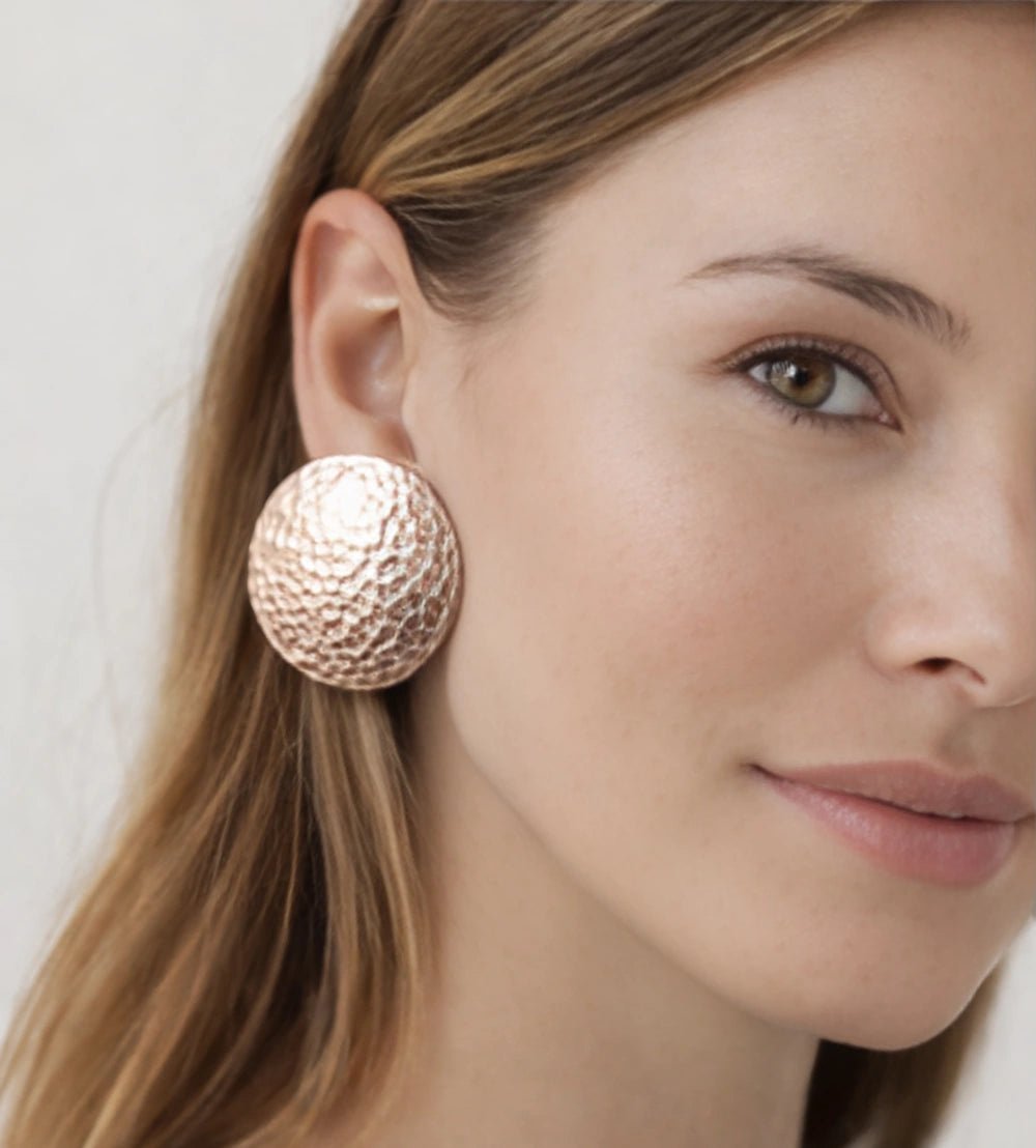 Rhodium coated brass earrings - ELLY