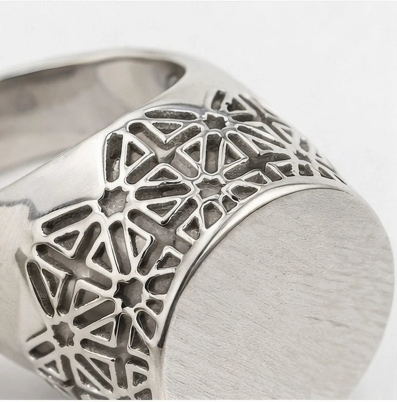 Rhodium - Coated Brass Ring - ELLY