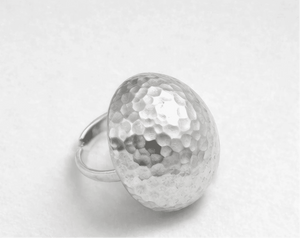 Rhodium coated brass ring - ELLY