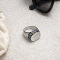 Rhodium - Coated Brass Ring - ELLY