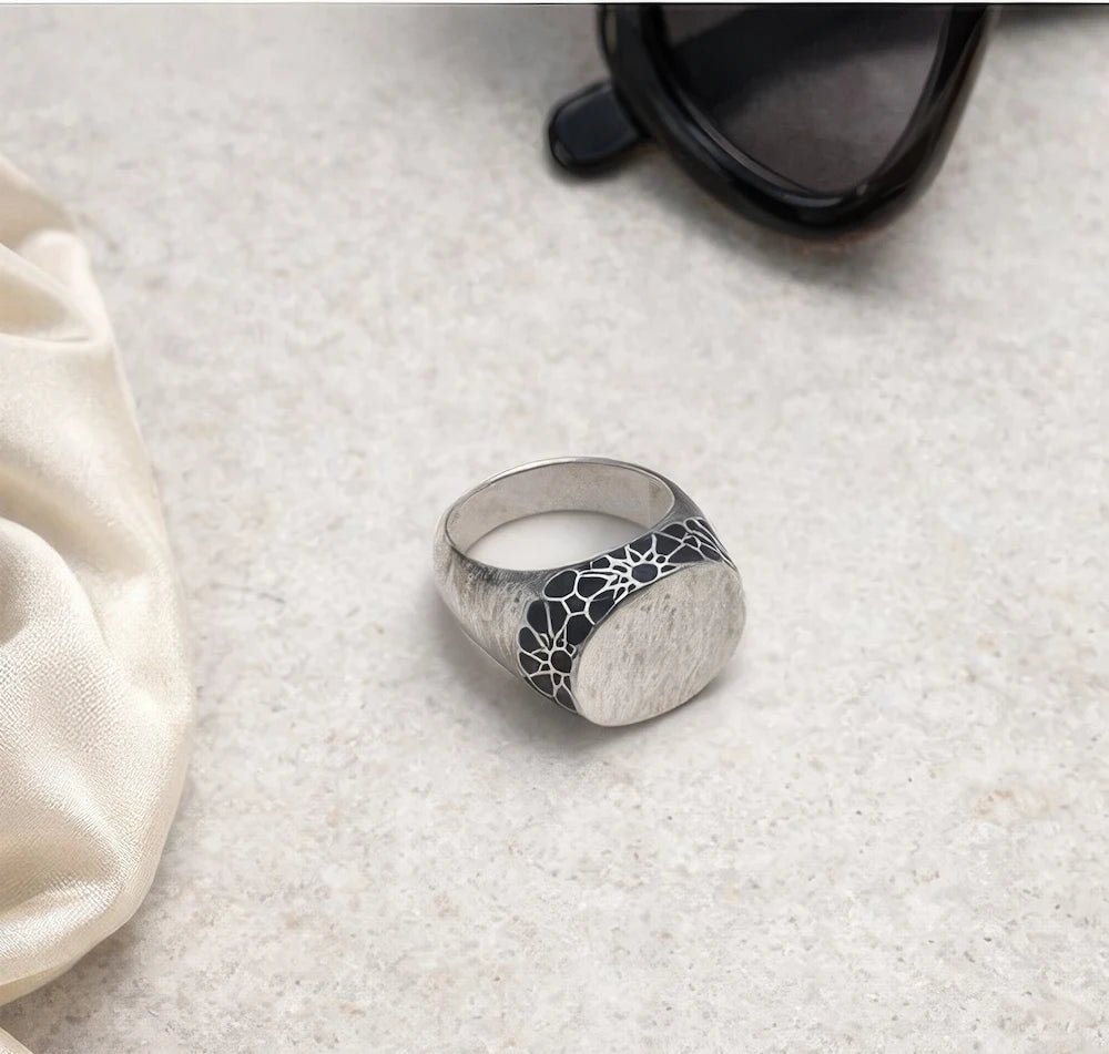 Rhodium - Coated Brass Ring - ELLY