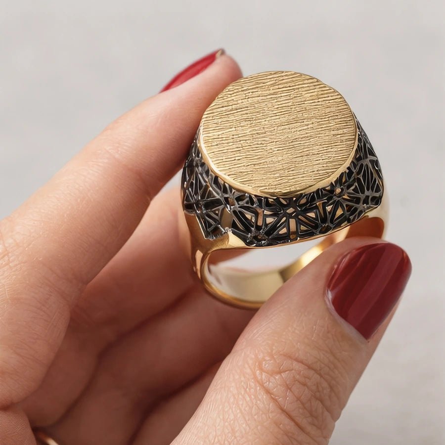 Rhodium - Coated Brass Ring - ELLY