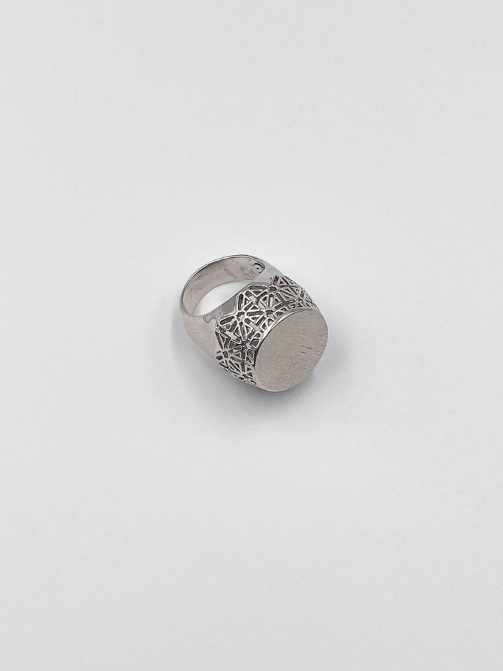 Rhodium - Coated Brass Ring - ELLY