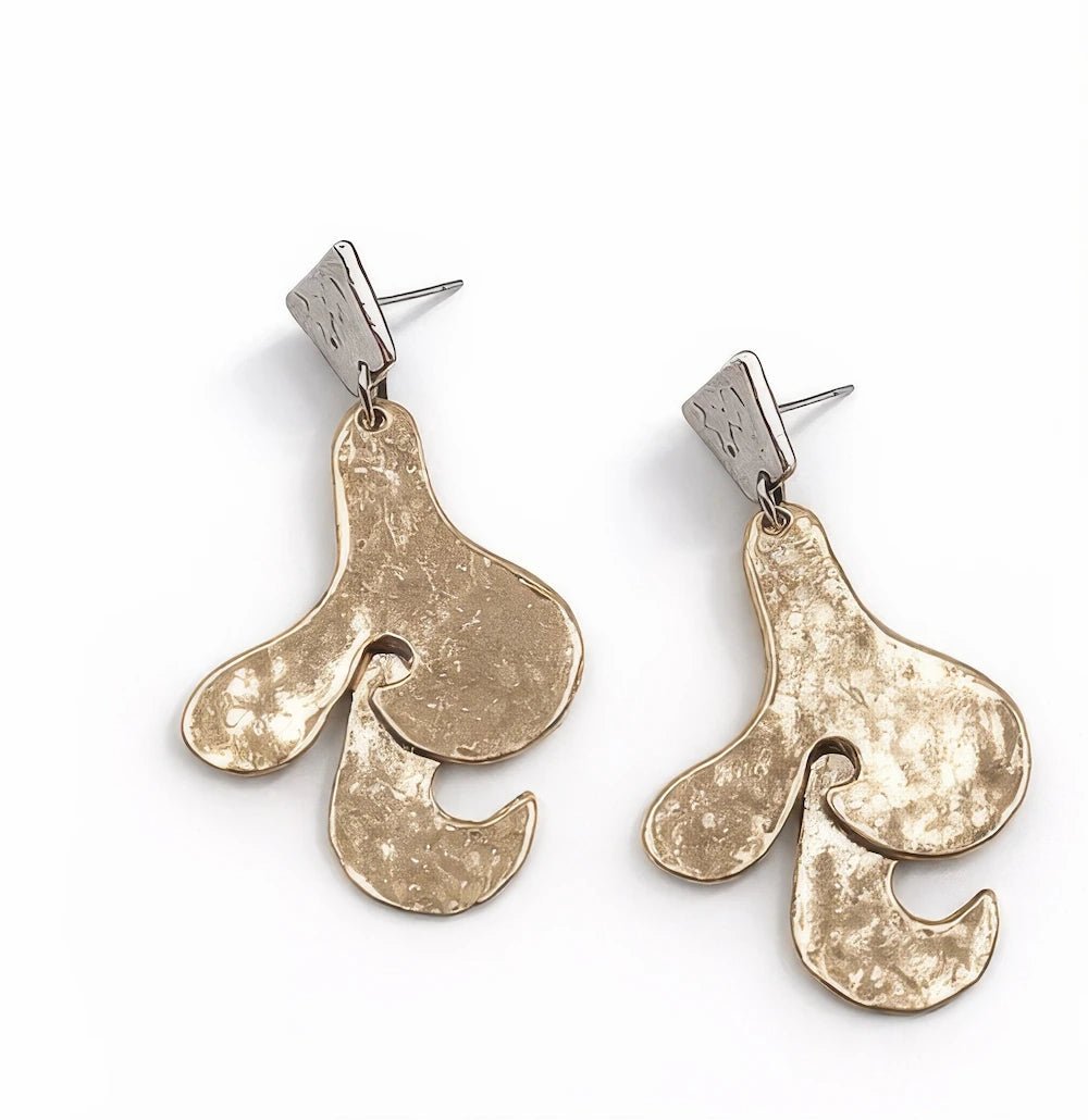 Rhodium Coated Copper Earrings - ELLY