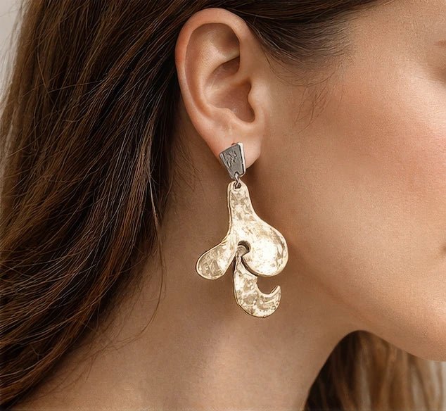 Rhodium Coated Copper Earrings - ELLY