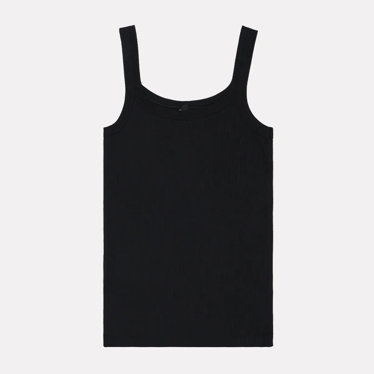 Ribbed Cotton Tank Top – NERO | Canotta in Costina - ELLY