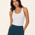 Ribbed Scalloped Tank Top – BIANCO - ELLY