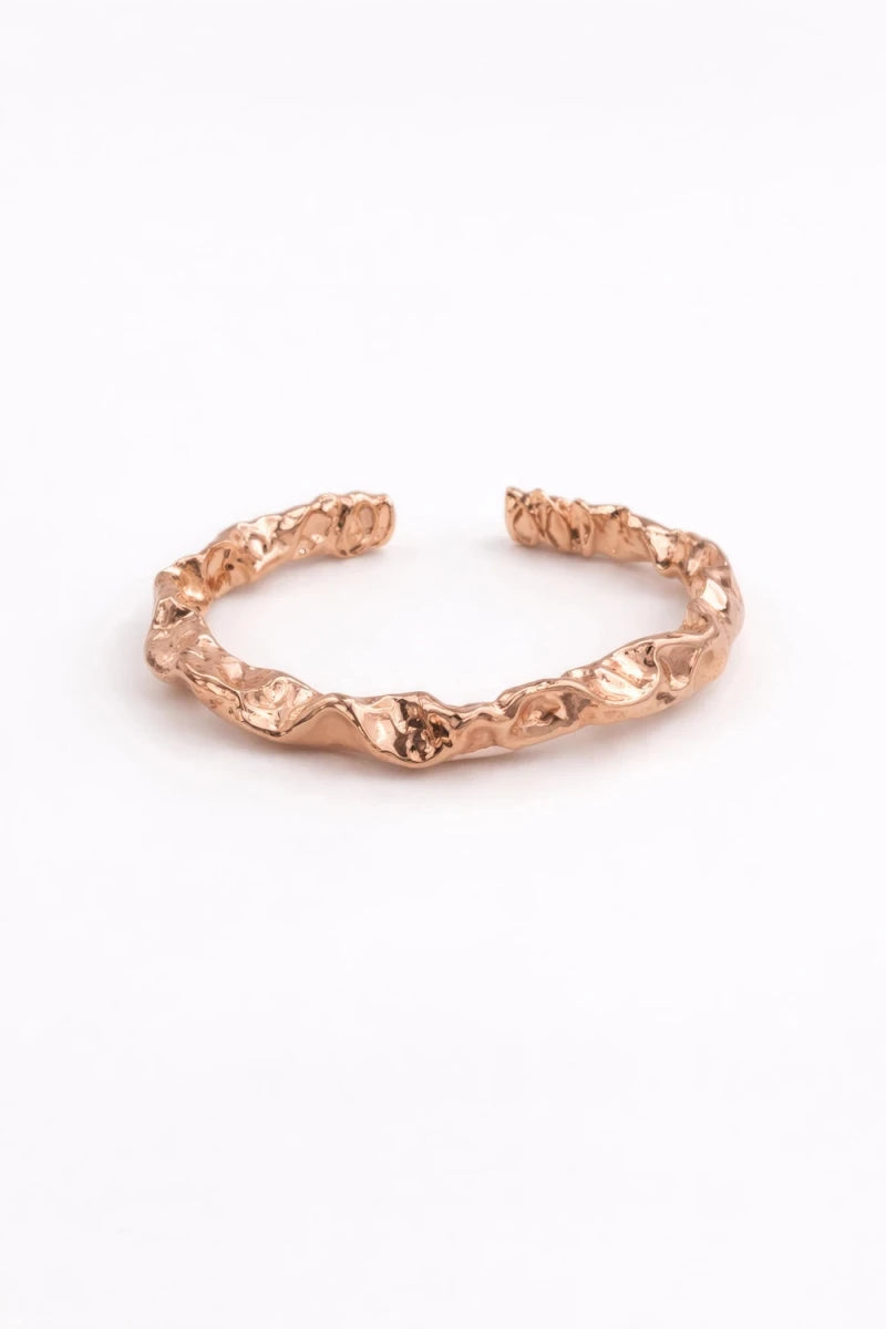 Rose Gold Color Copper bracelet coated in rhodium - ELLY