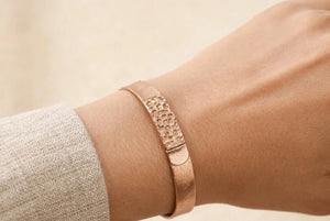 Rose gold color rhodium coated brass bracelet  - ELLY
