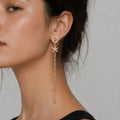 Rose Gold Rhodium - Plated Zircon Drop Earrings - ELLY