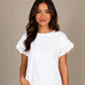 Ruffled Sleeve Top - ELLY