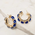 Sapphire Royale Crystal Hoop Earrings - ELLY