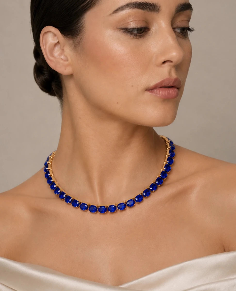 Sapphire Royale Tennis Necklace - ELLY