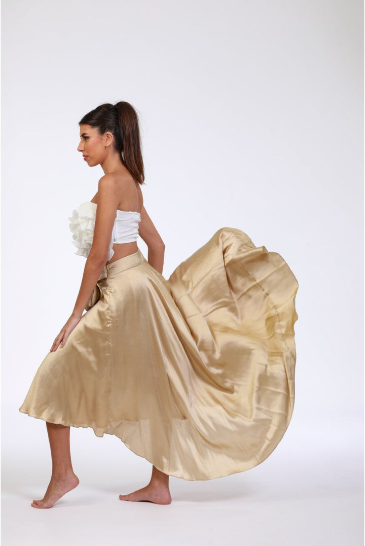 Satin Elegance High-Low Skirt - ELLY