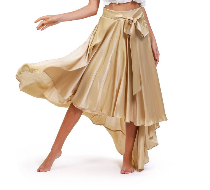 Satin Elegance High-Low Skirt - ELLY