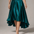 Satin Forest High - Low Skirt - ELLY