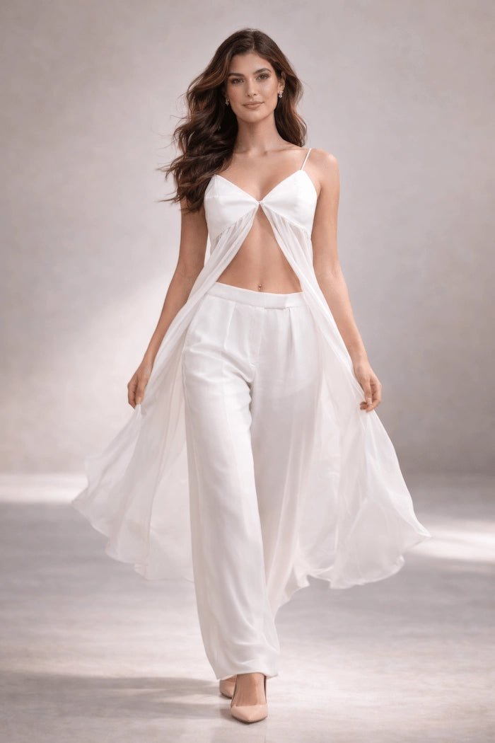 Satin White Two - Piece Set – ELLY - ELLY