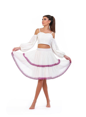 Serene Surplice Above-the-Knee Skirt - ELLY