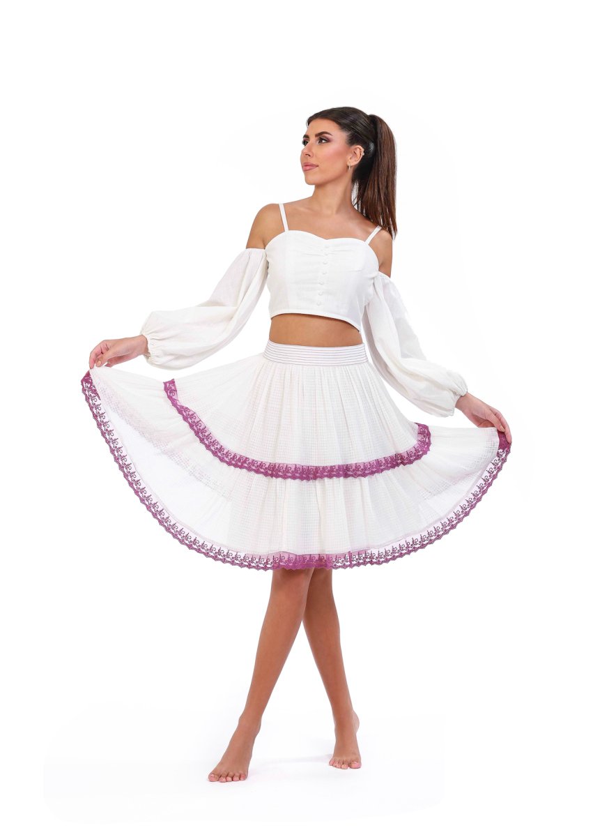 Serene Surplice Above-the-Knee Skirt - ELLY