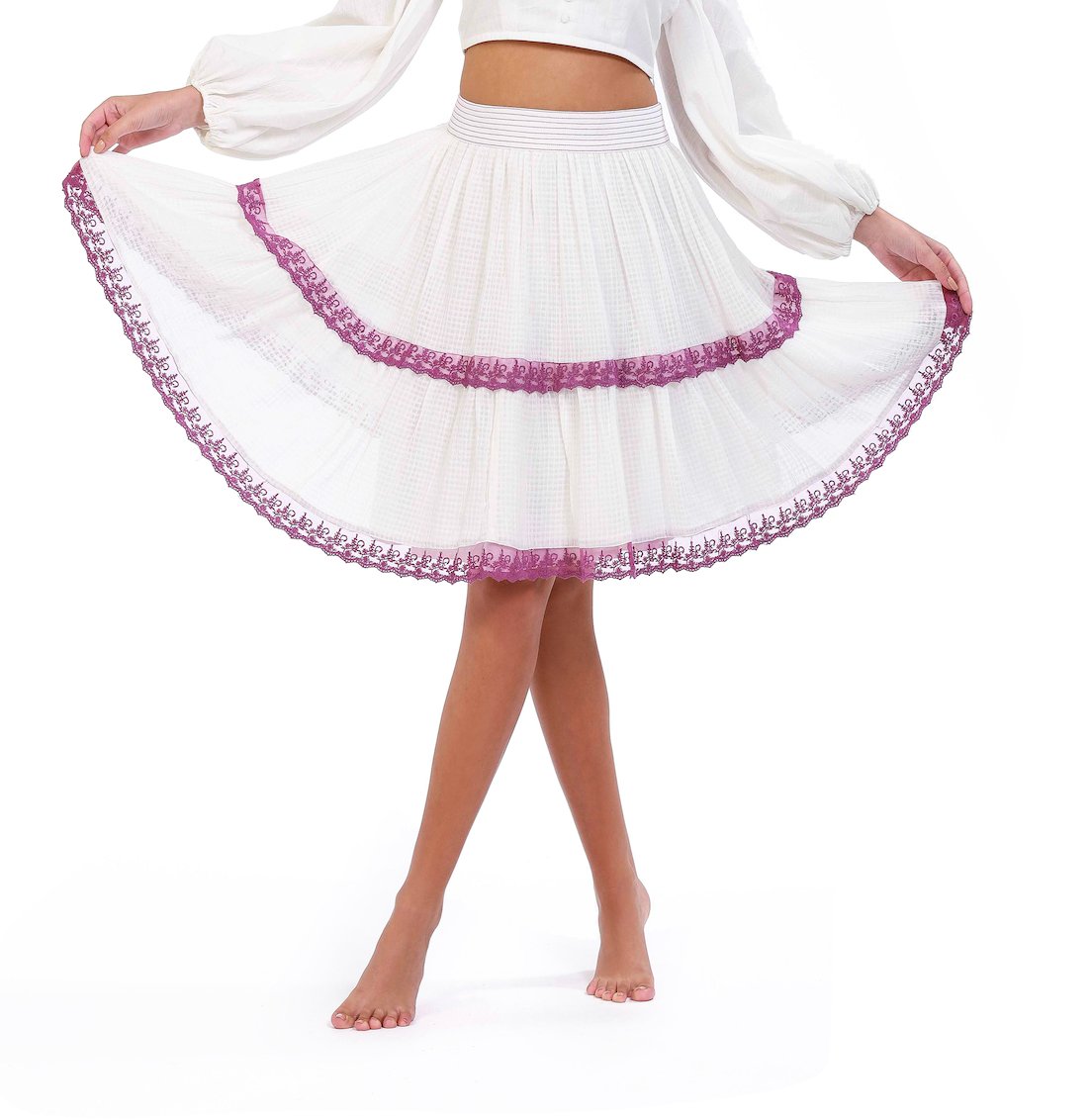 Serene Surplice Above-the-Knee Skirt - ELLY