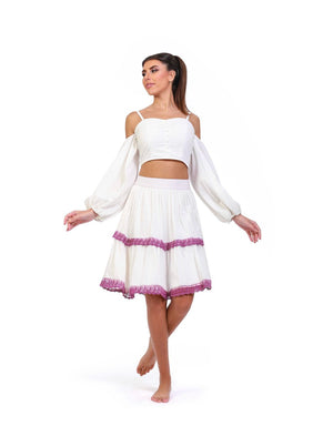 Serene Surplice Above-the-Knee Skirt - ELLY