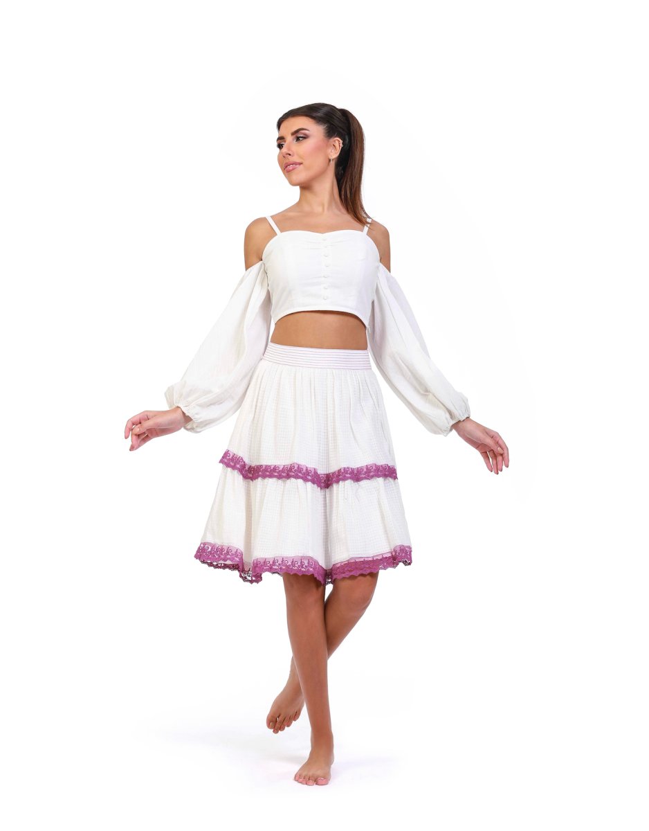 Serene Surplice Above-the-Knee Skirt - ELLY