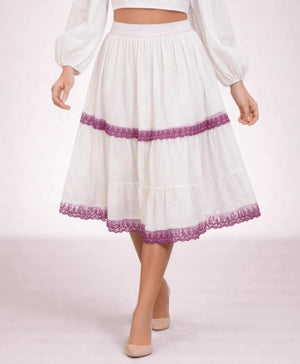 Serene Surplice Above - the - Knee Skirt - ELLY