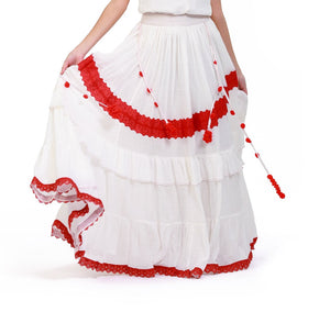 Serene Surplice Embroidered Maxi Skirt - ELLY