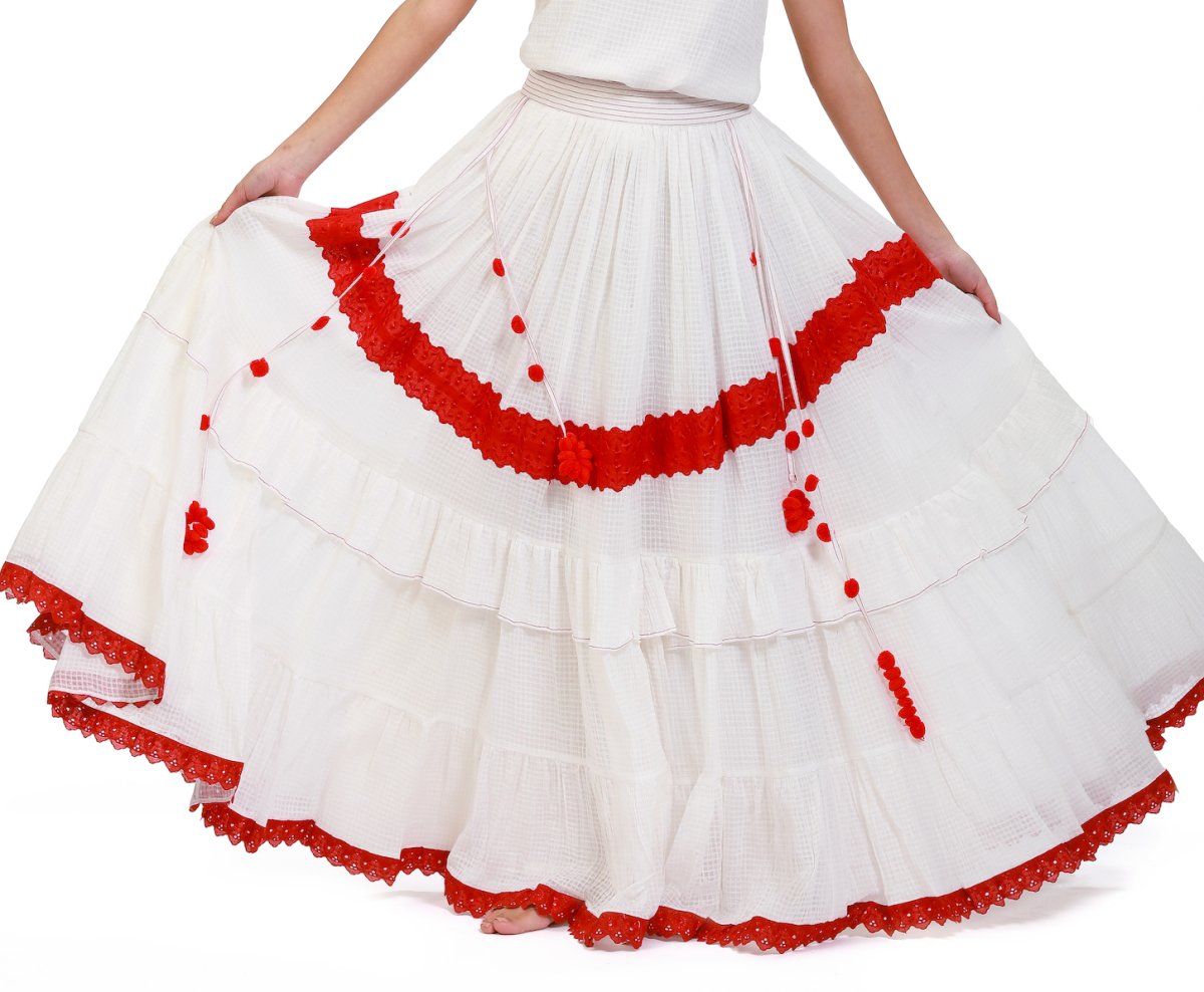 Serene Surplice Embroidered Maxi Skirt - ELLY