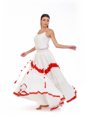 Serene Surplice Embroidered Maxi Top - ELLY