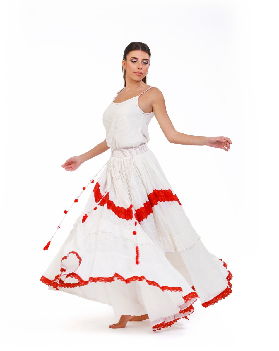 Serene Surplice Embroidered Maxi Top - ELLY