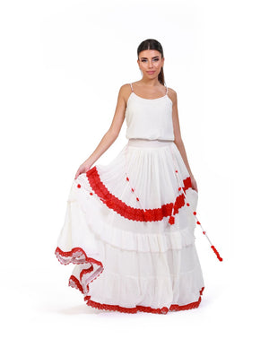 Serene Surplice Embroidered Maxi Top - ELLY