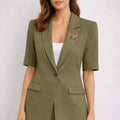 Short Sleeve Tailored Jacket – Verde - ELLY