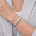 Silver Color Copper bracelet coated in rhodium - ELLY