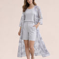 Silver Geometric Sheer Kimono - ELLY