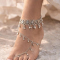 Silver plated brass anklet ring - ELLY