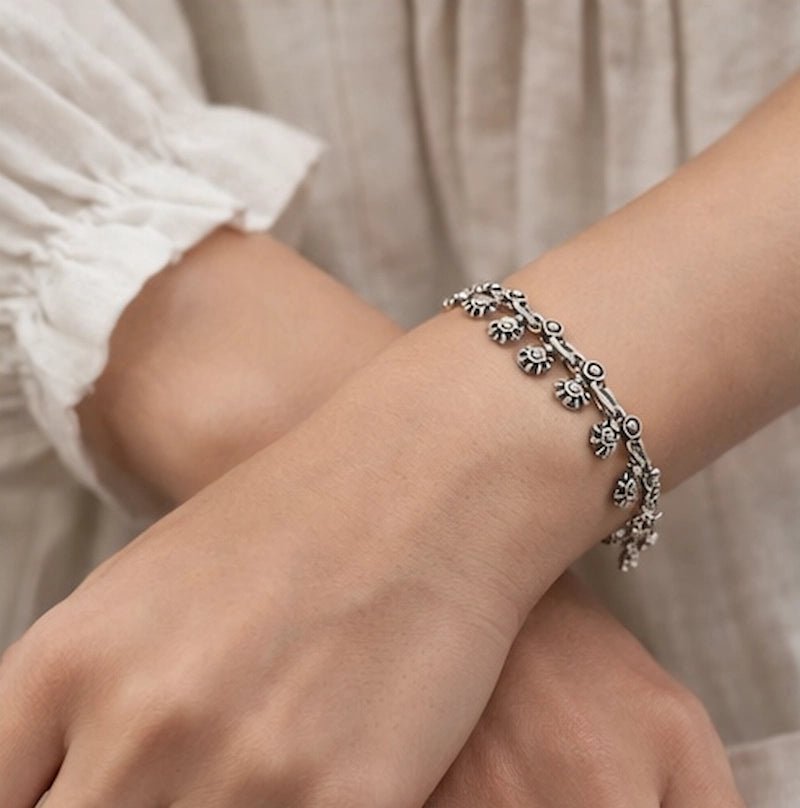 Silver plated brass bracelet - ELLY