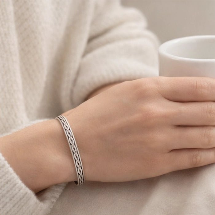 Silver plated brass bracelet - ELLY