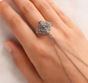 Silver plated brass bracelet ring - ELLY
