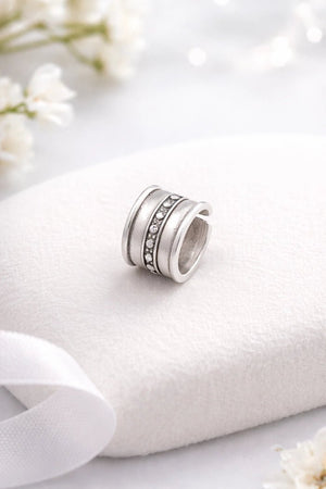 Silver Textured Band Ring - ELLY
