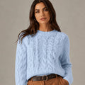 Sky Blue Short Knit Sweater - ELLY